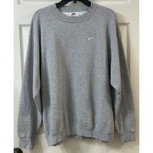 Vintage 90s Nike Men's Gray Crewneck Sweatshirt White Tag Swoosh USA Large VGUC